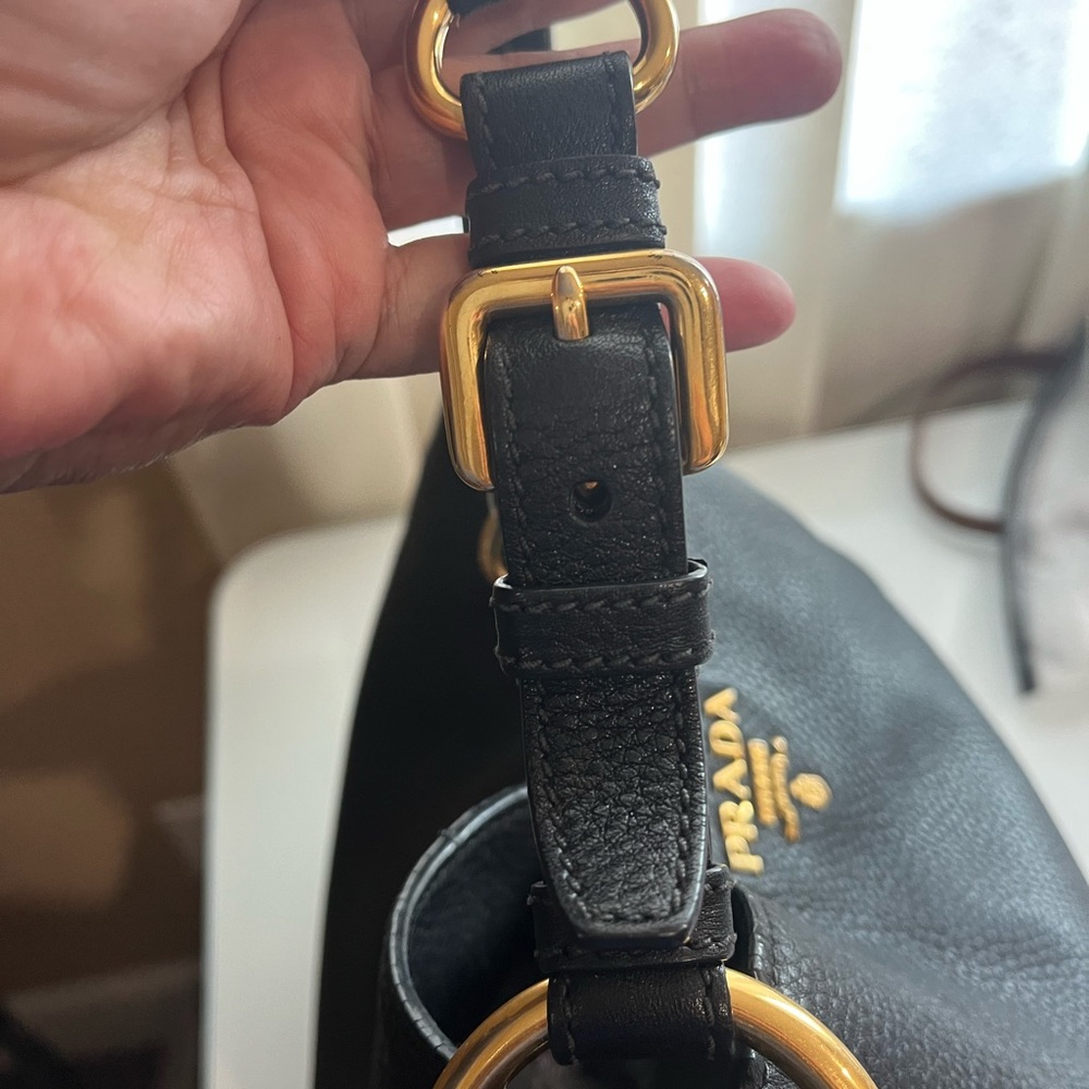 PRADA VITELLO DAINO LEATHER SHOULDER BAG - Picture 6 of 16